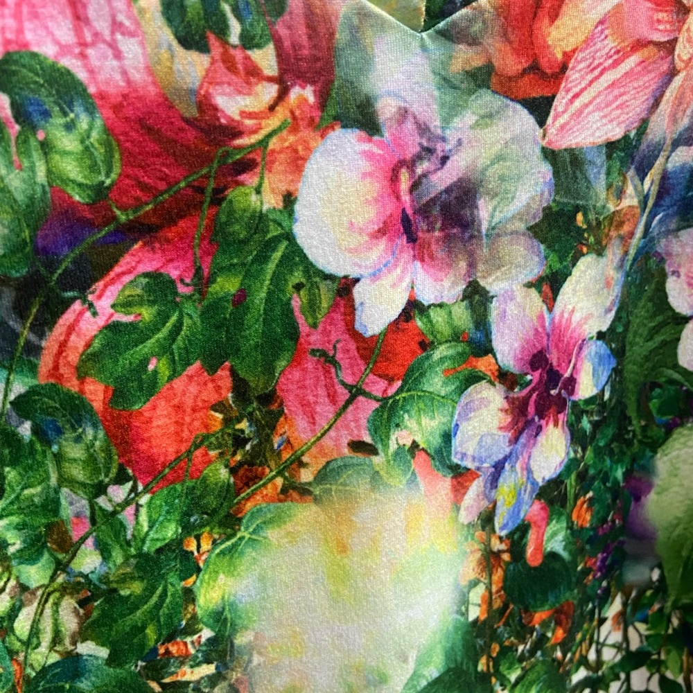 4X Garden Floral v neck  Shirt Sunflower Stretch Shirt Top - Picture 2 of 6